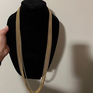 Gold toned 7 layers of chains necklace